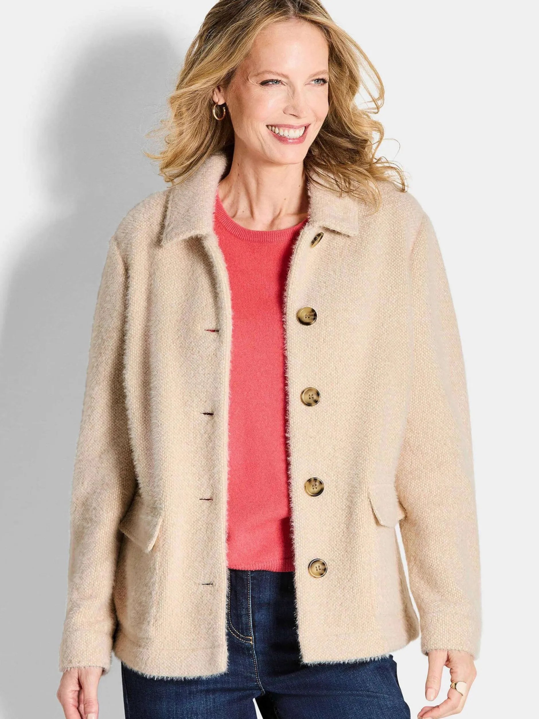 Goldner Damen Jacken - Kurzgröße in beige