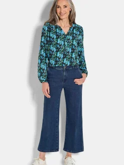 Goldner Damen Jeans in blau