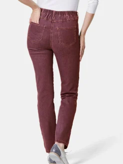 Goldner Damen Jeans in bordeaux