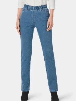 Goldner Damen Jeans in hellblau