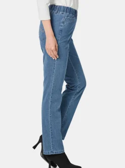 Goldner Damen Jeans in hellblau