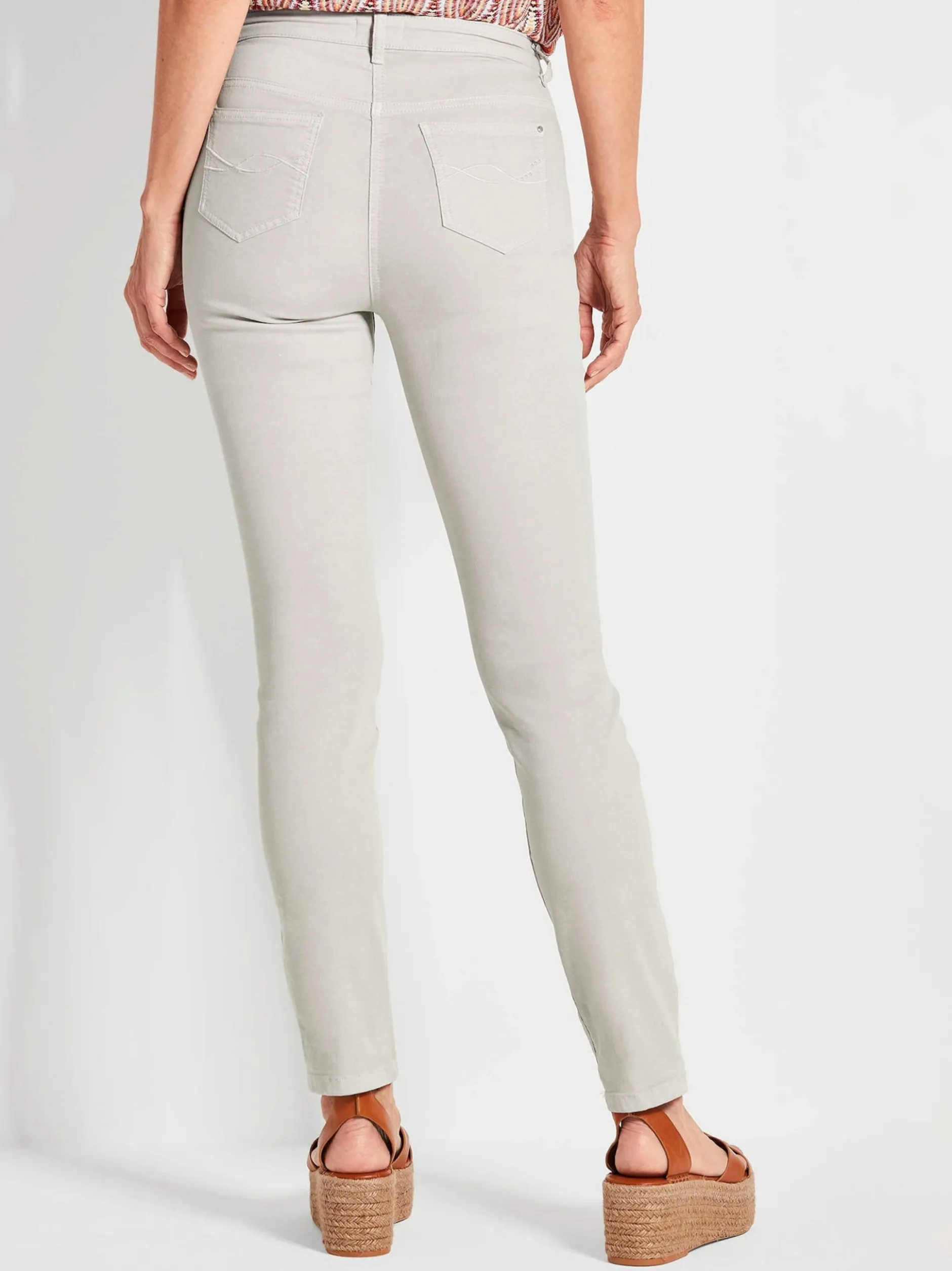 Goldner Damen Jeans in hellgrau