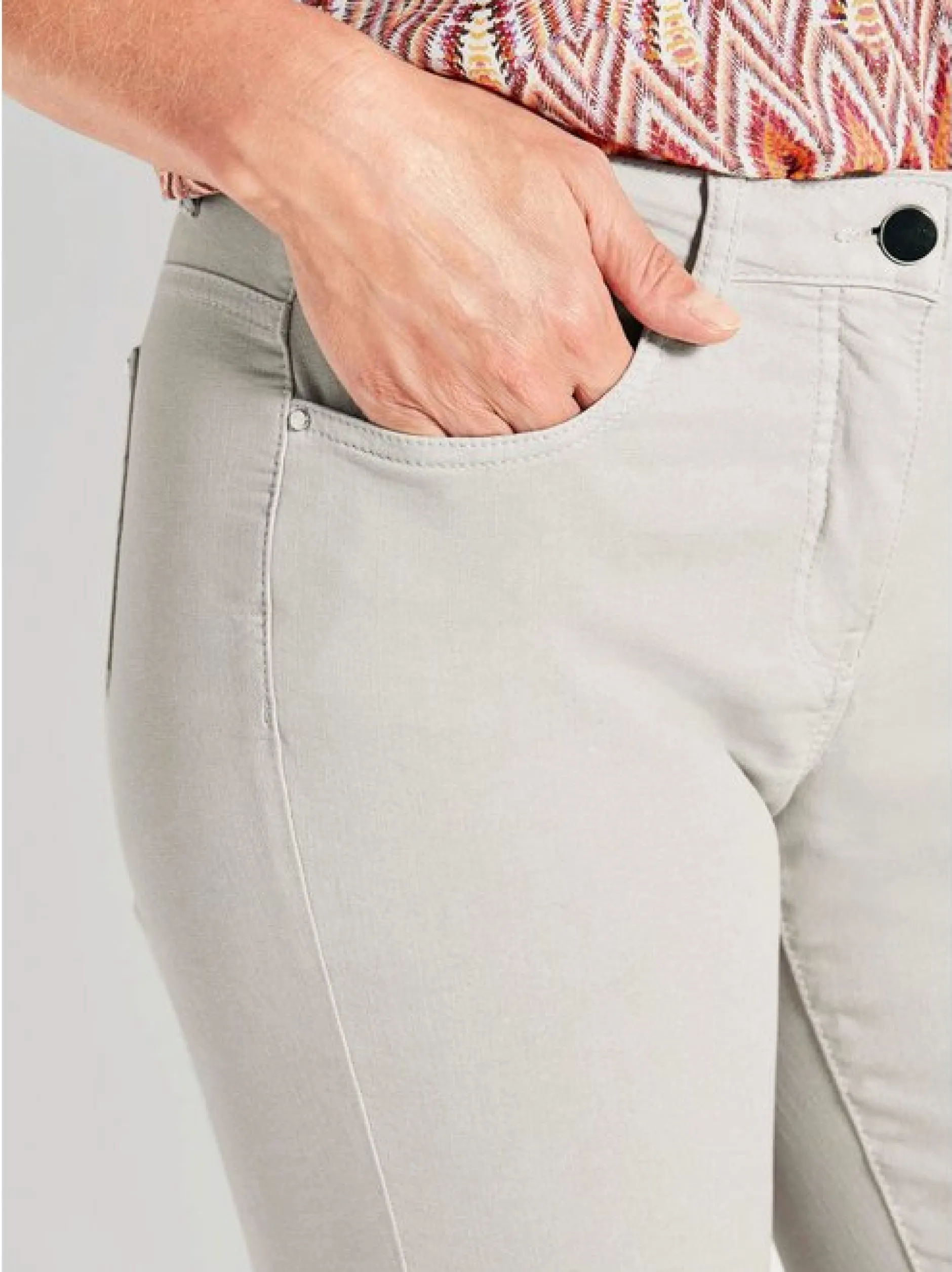 Goldner Damen Jeans in hellgrau