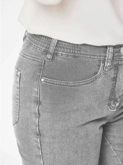 Goldner Damen Jeans in hellgrau