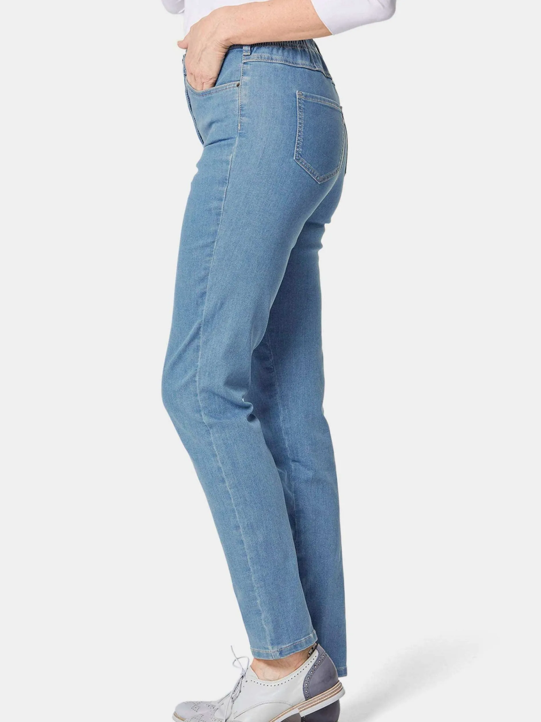 Goldner Damen Jeans in light stone
