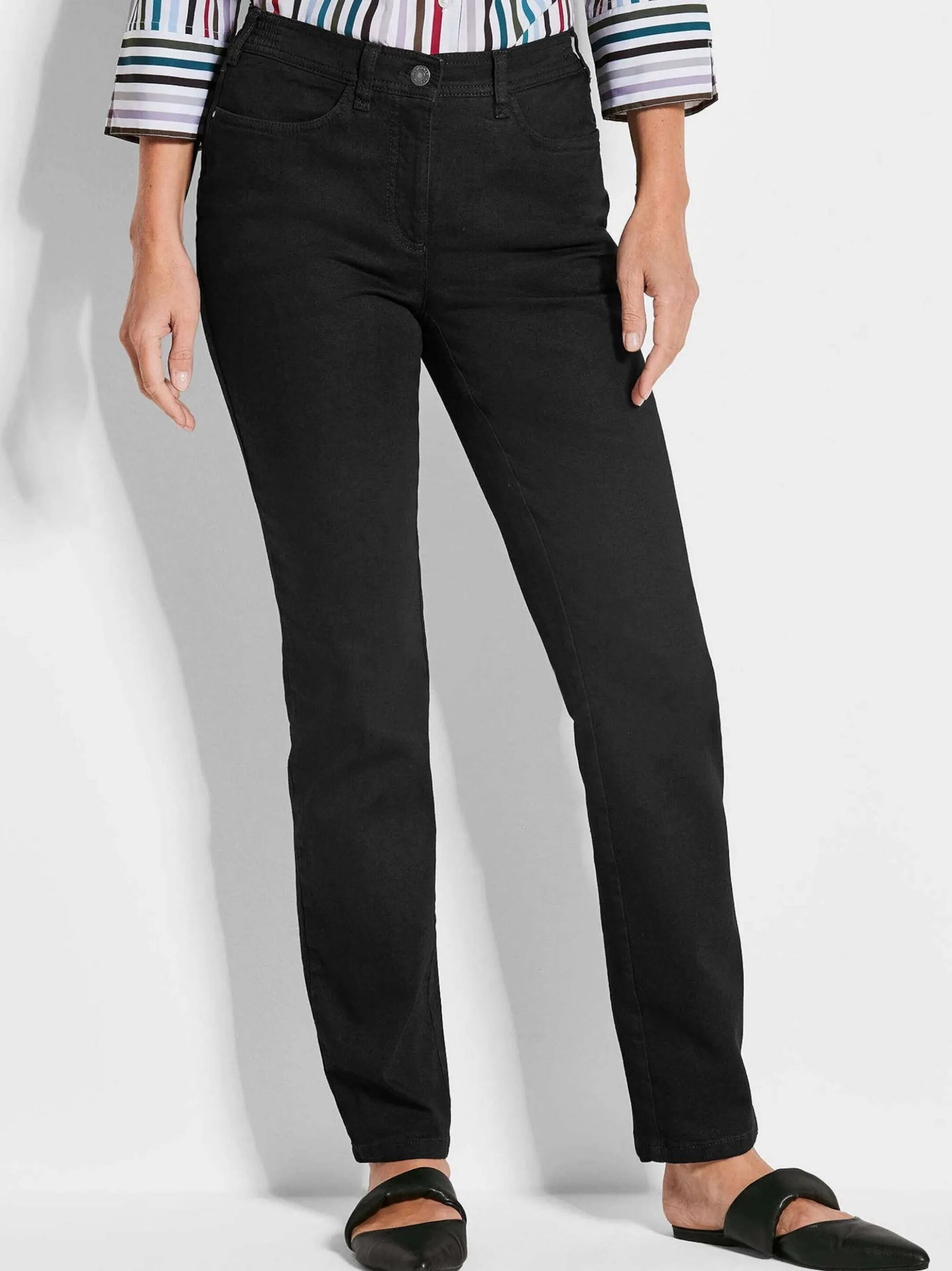 Goldner Damen Jeans in schwarz