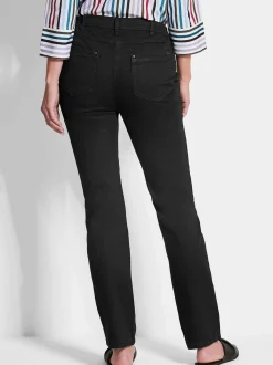 Goldner Damen Jeans in schwarz