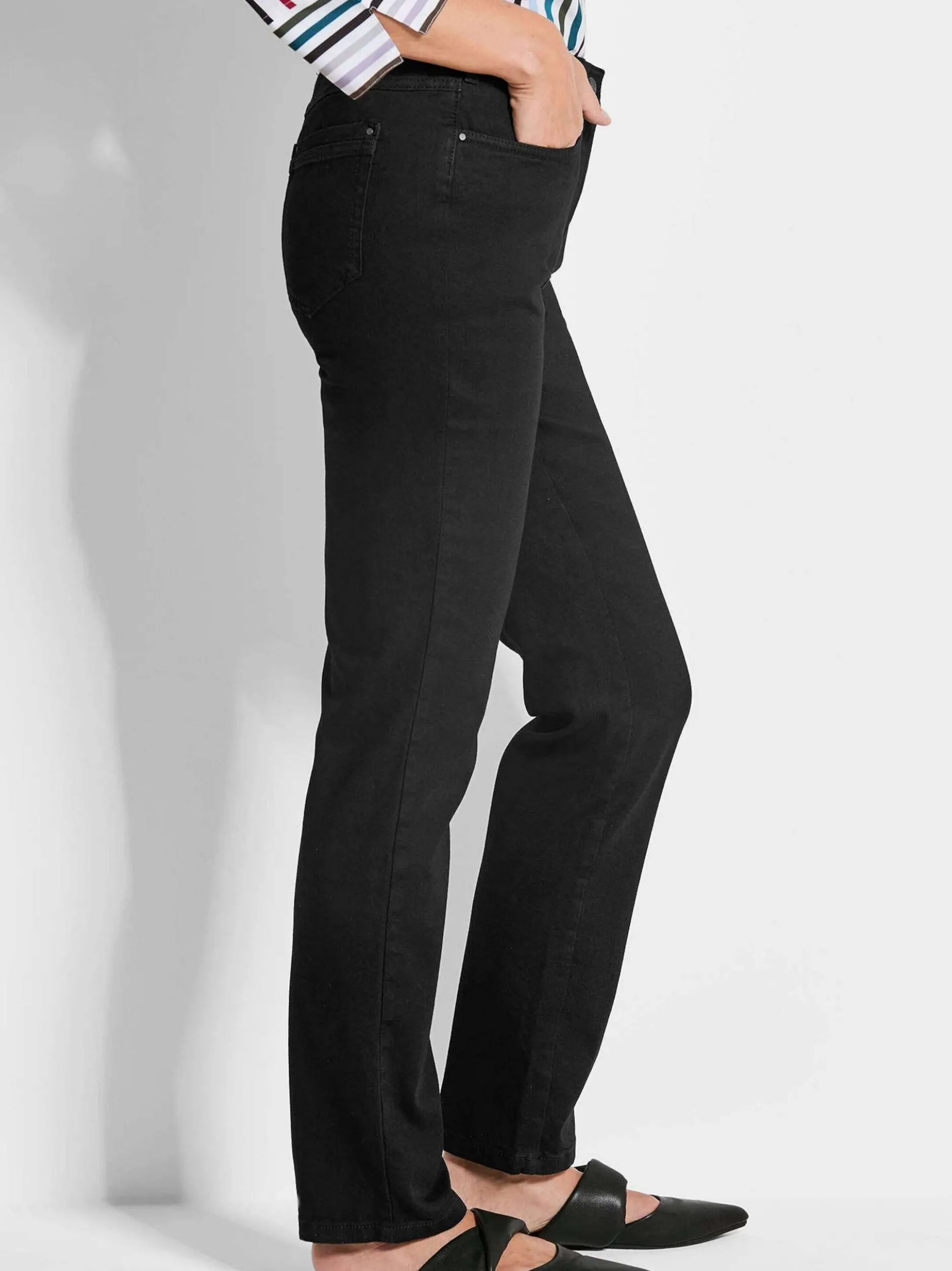 Goldner Damen Jeans in schwarz