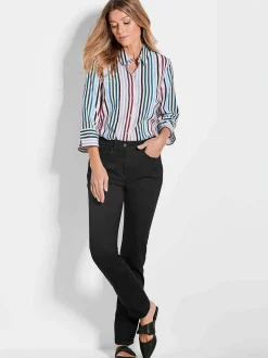 Goldner Damen Jeans in schwarz