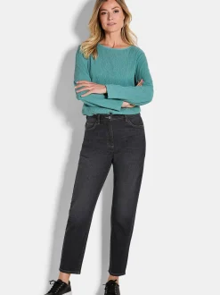 Goldner Damen Jeans in schwarz