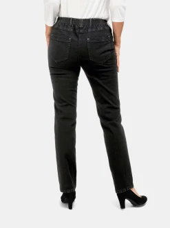 Goldner Damen Jeans in schwarz