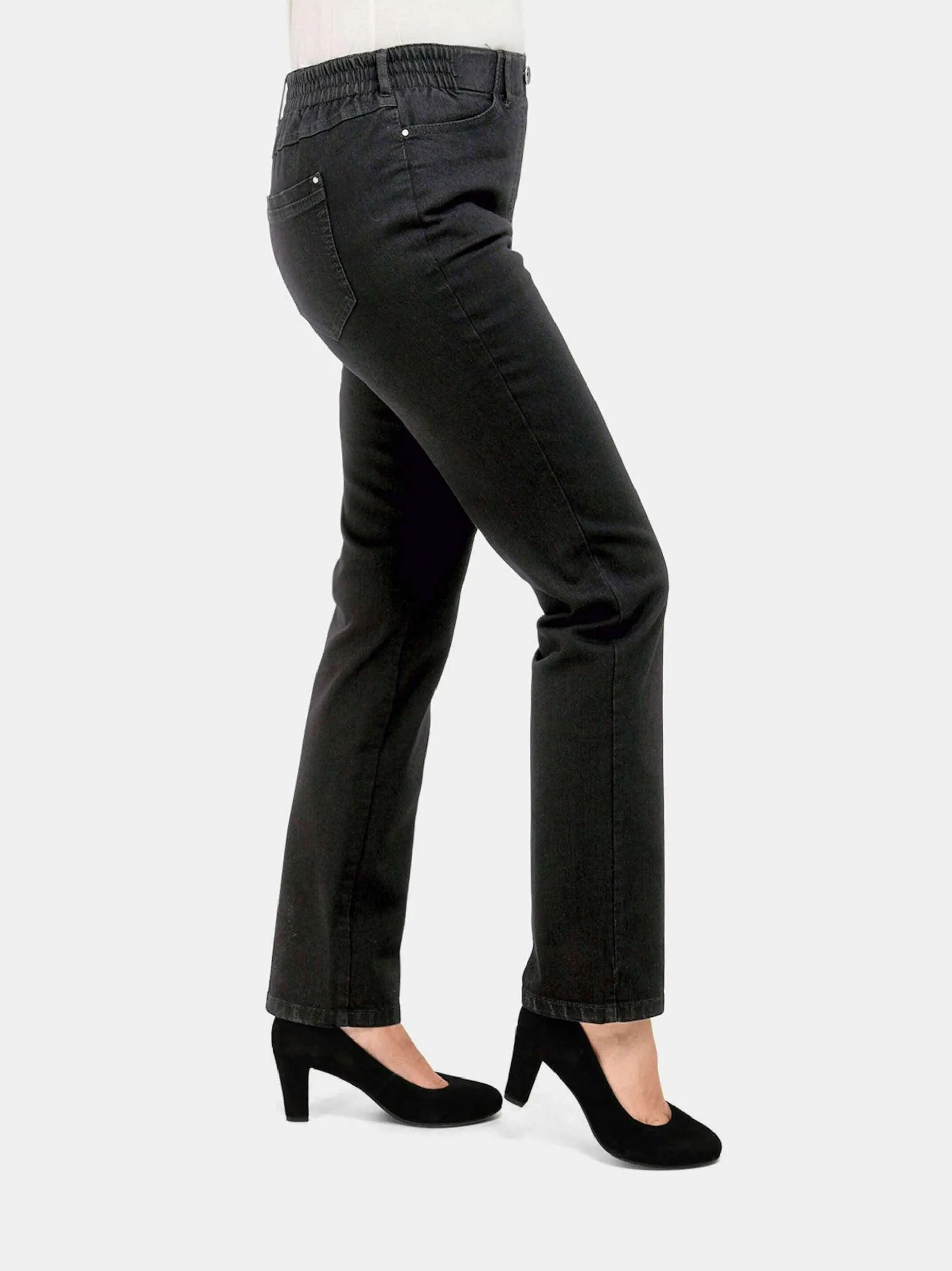 Goldner Damen Jeans in schwarz