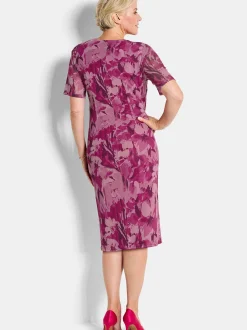 Goldner Damen Kleid in rosa - Ausschnitt: V-Ausschnitt