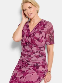 Goldner Damen Kleid in rosa - Ausschnitt: V-Ausschnitt