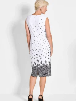 Goldner Damen Kleid - Kurzgröße in schwarz weiß