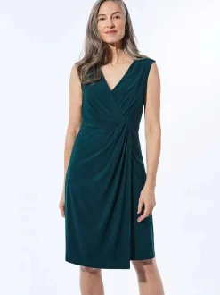 Goldner Damen Kleid - Kurzgröße in smaragd