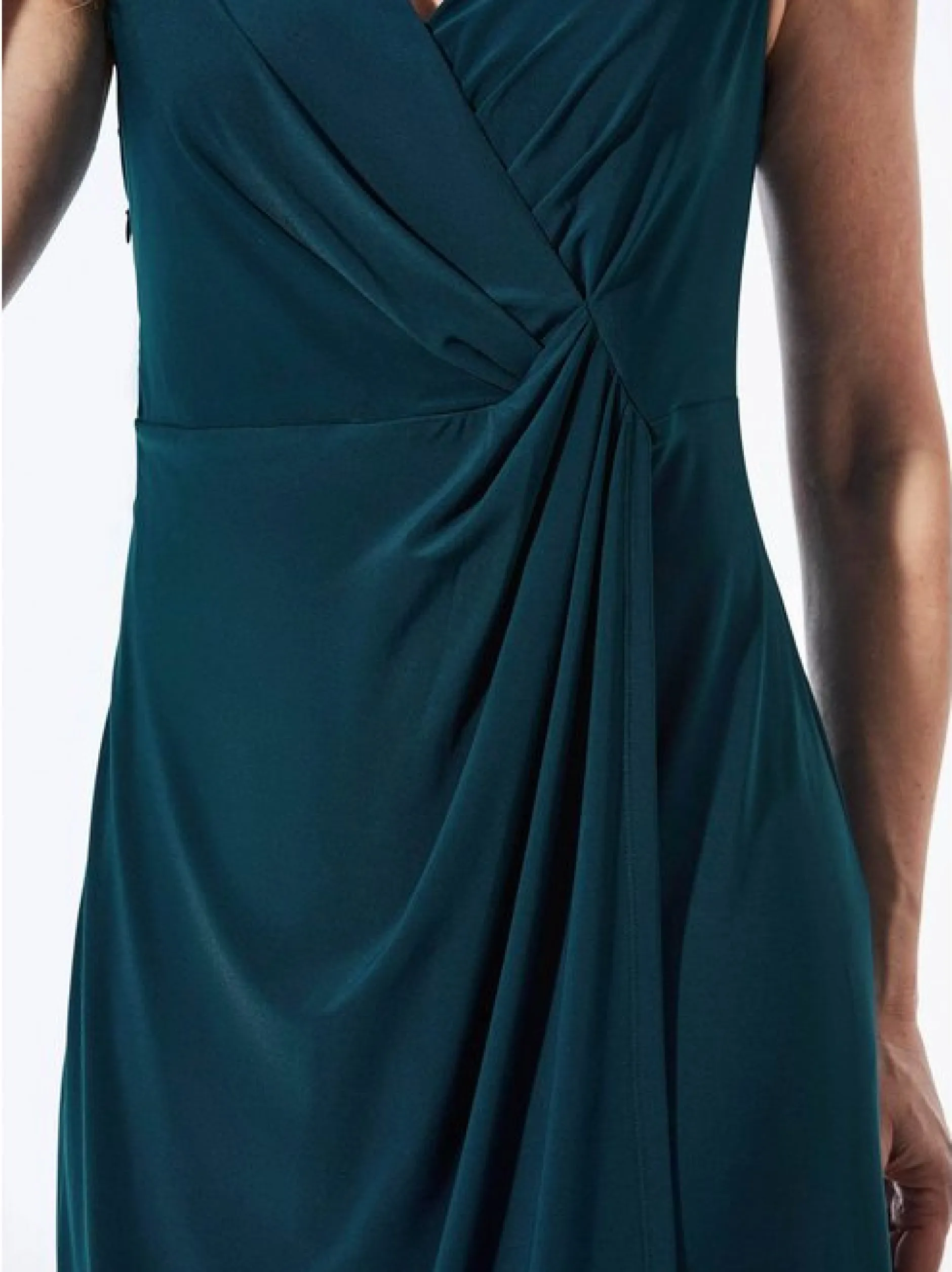 Goldner Damen Kleid - Kurzgröße in smaragd