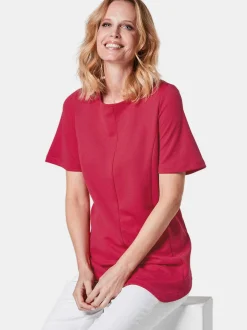 Goldner Damen Kurzarm-Shirts in rot - Ärmel: Halbarm