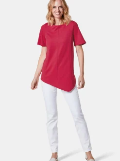Goldner Damen Kurzarm-Shirts in rot - Ärmel: Halbarm