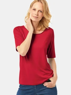 Goldner Damen Kurzarm-Shirts - Kurzgröße in rot