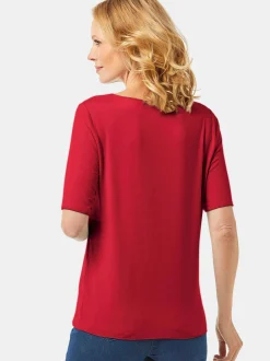 Goldner Damen Kurzarm-Shirts - Kurzgröße in rot
