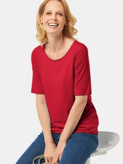 Goldner Damen Kurzarm-Shirts - Kurzgröße in rot