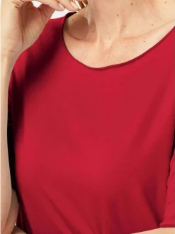 Goldner Damen Kurzarm-Shirts - Kurzgröße in rot
