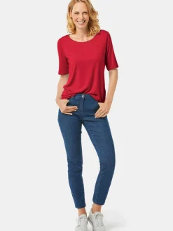 Goldner Damen Kurzarm-Shirts - Kurzgröße in rot
