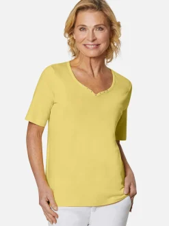 Goldner Damen Kurzarm-Shirts in gelb - Ärmel: Halbarm