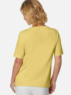 Goldner Damen Kurzarm-Shirts in gelb - Ärmel: Halbarm