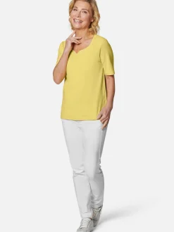 Goldner Damen Kurzarm-Shirts in gelb - Ärmel: Halbarm