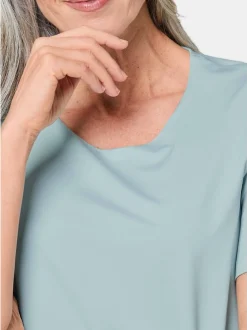 Goldner Damen Kurzarm-Shirts in hellblau