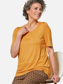 Goldner Damen Kurzarm-Shirts in mais - Ärmel: Halbarm