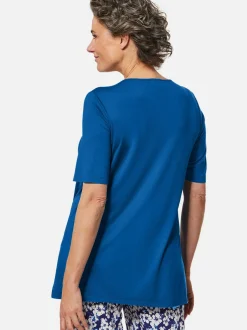 Goldner Damen Kurzarm-Shirts in royal - Ärmel: Halbarm
