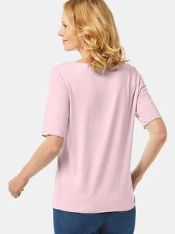 Goldner Damen Kurzarm-Shirts - Kurzgröße in rosa