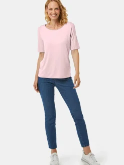 Goldner Damen Kurzarm-Shirts - Kurzgröße in rosa
