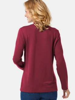 Goldner Damen Langarm-Shirts in rot - Ärmel: langarm