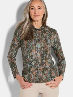 Goldner Damen Langarm-Shirts - Kurzgröße in grün