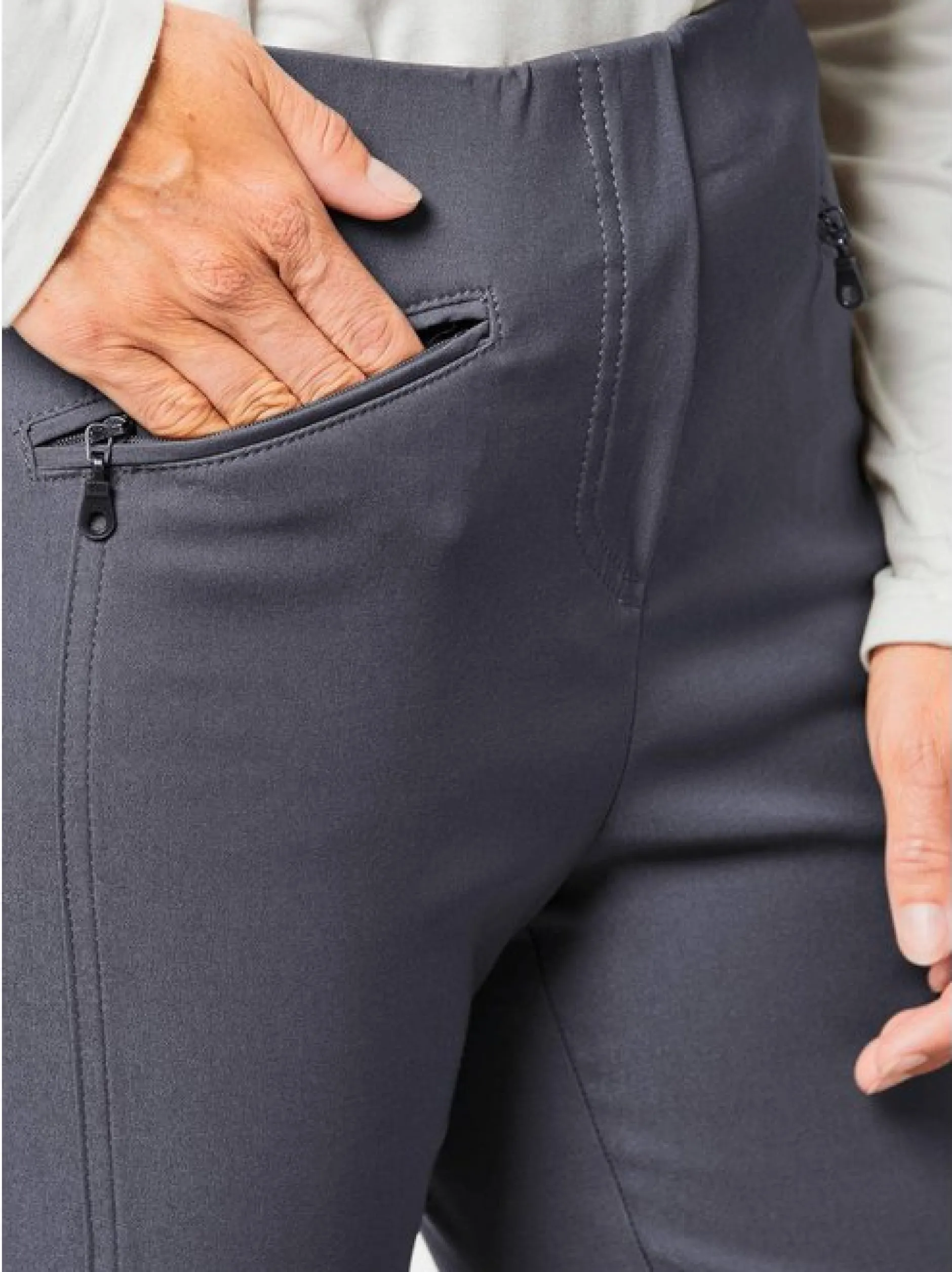 Goldner Damen Lange Hosen in grau