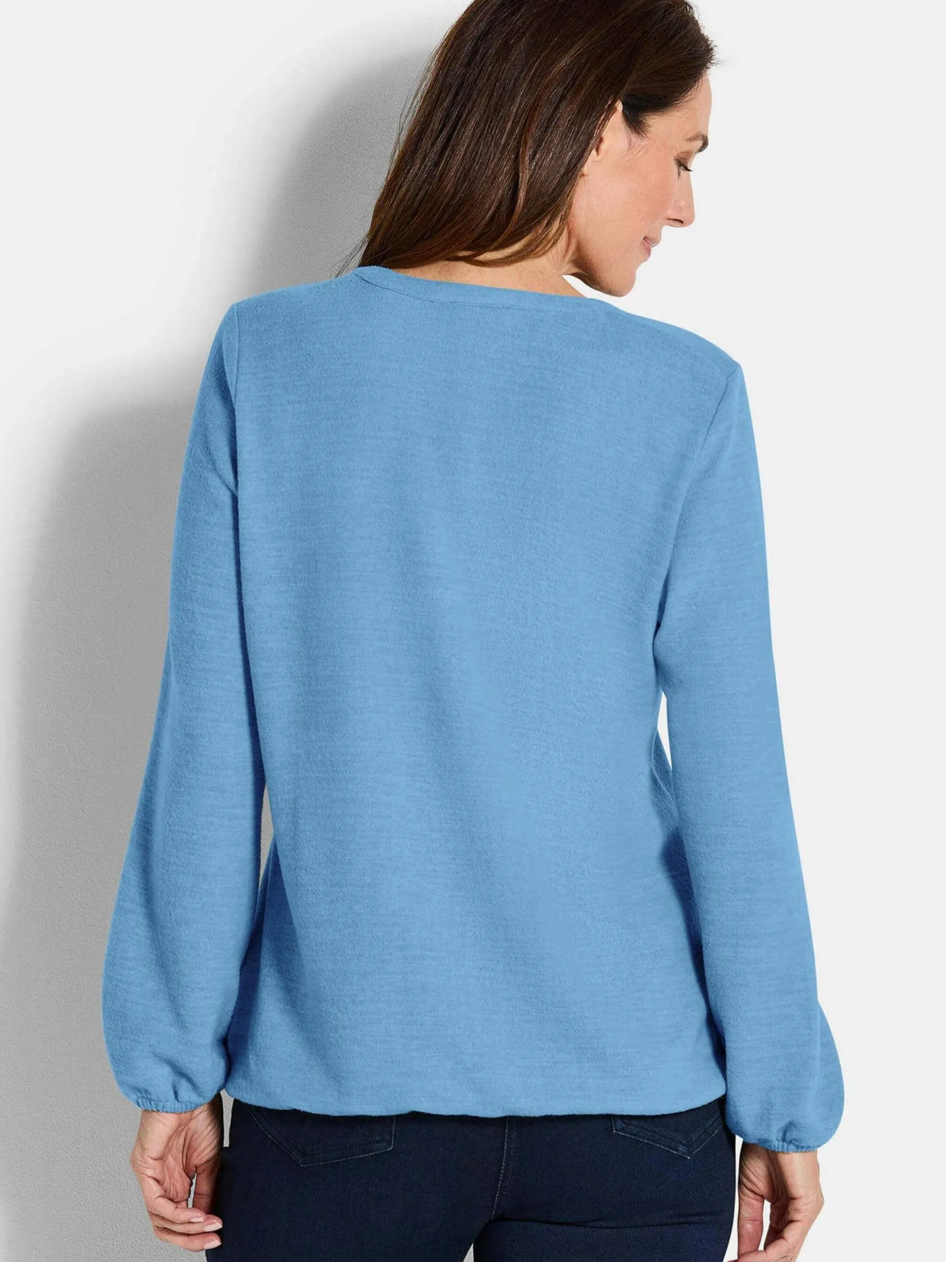 Goldner Damen Longshirts - Kurzgröße in blau
