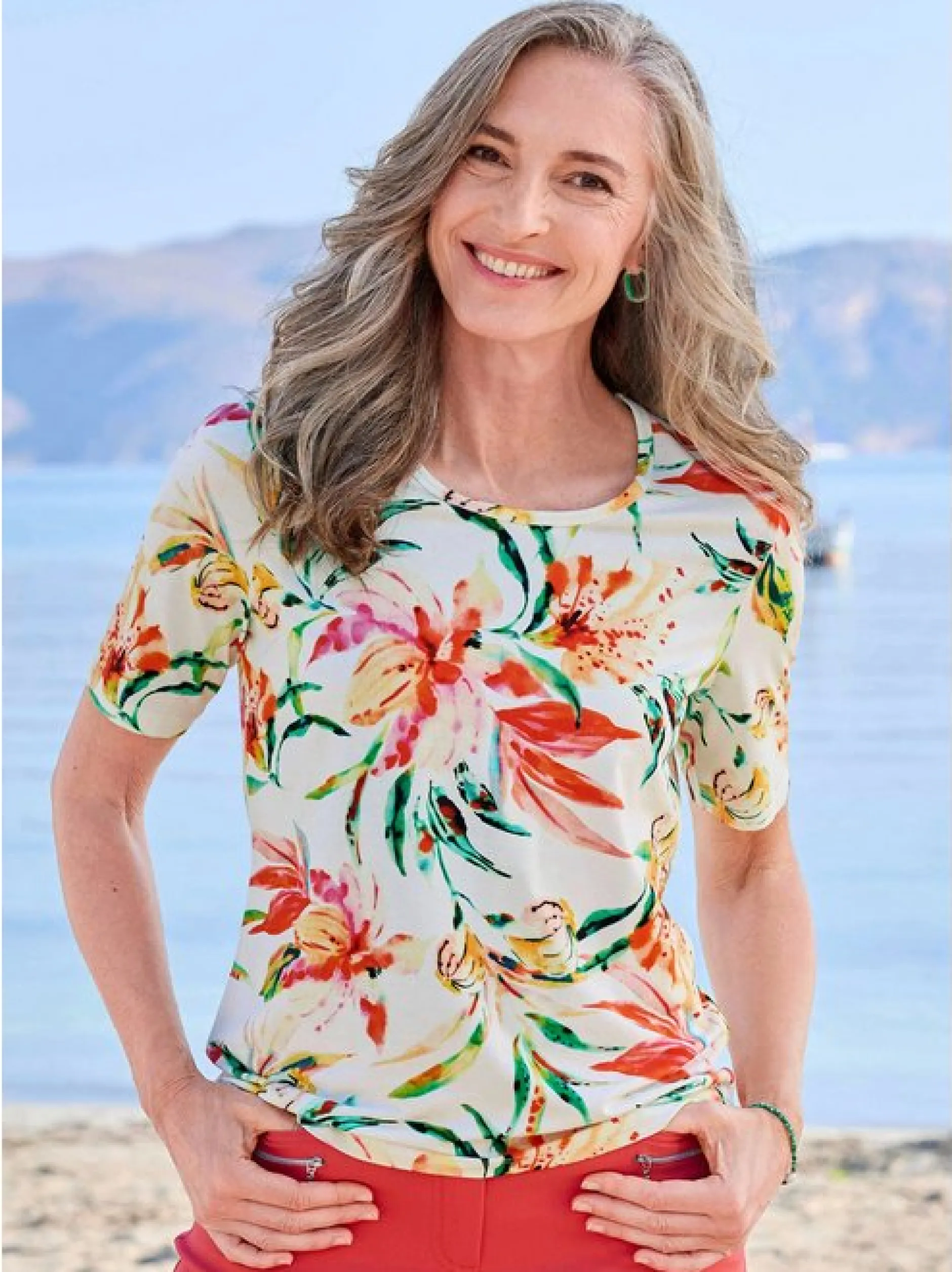 Goldner Damen Print Shirts in mehrfarbig