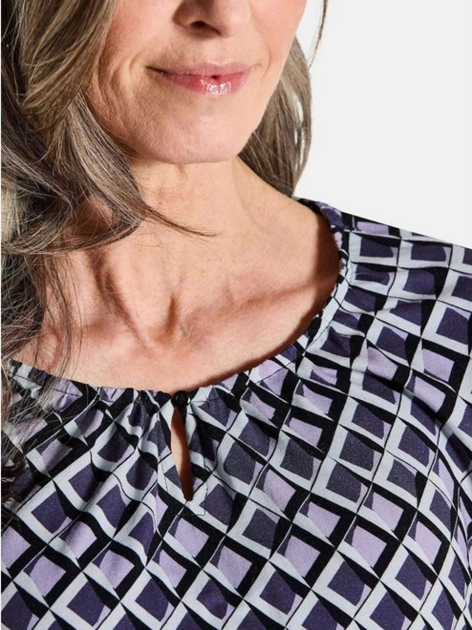 Goldner Damen Print Shirts in lila - Ärmel: langarm