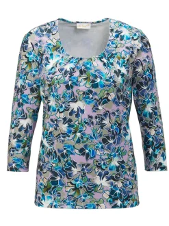 Goldner Damen Print Shirts in marine - Ärmel: 3/4 Arm