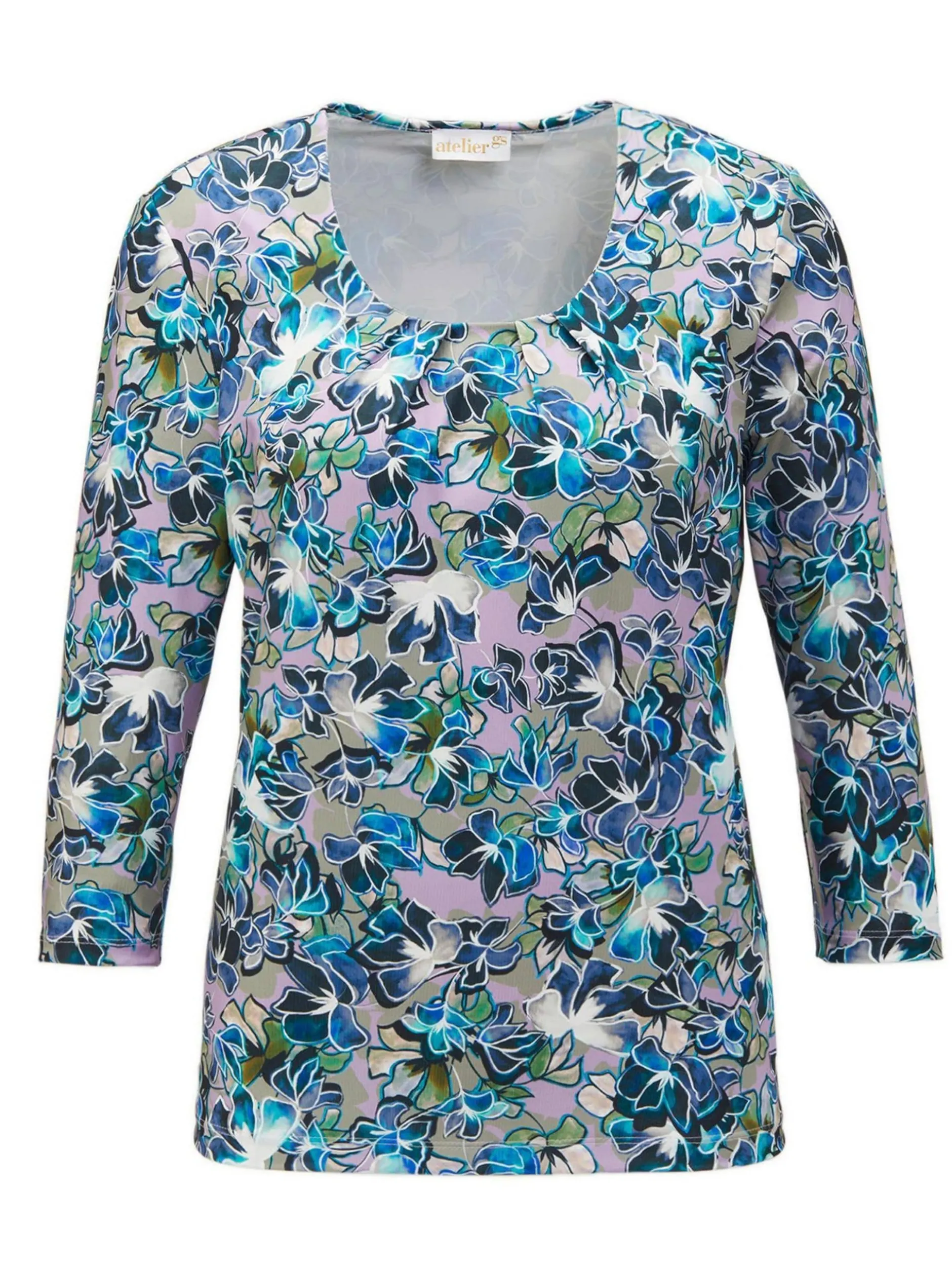 Goldner Damen Print Shirts in marine - Ärmel: 3/4 Arm