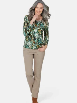 Goldner Damen Print Shirts in mehrfarbig