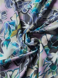 Goldner Damen Print Shirts - Kurzgröße in marine