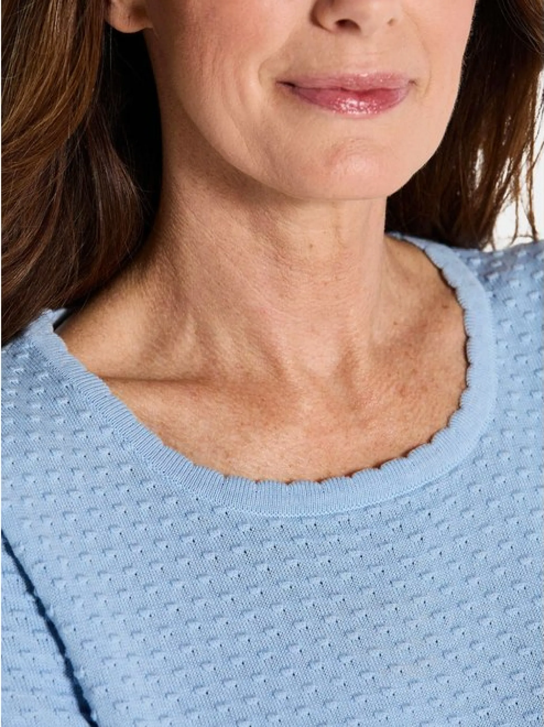 Goldner Damen Pullover in hellblau - Ärmel: Halbarm