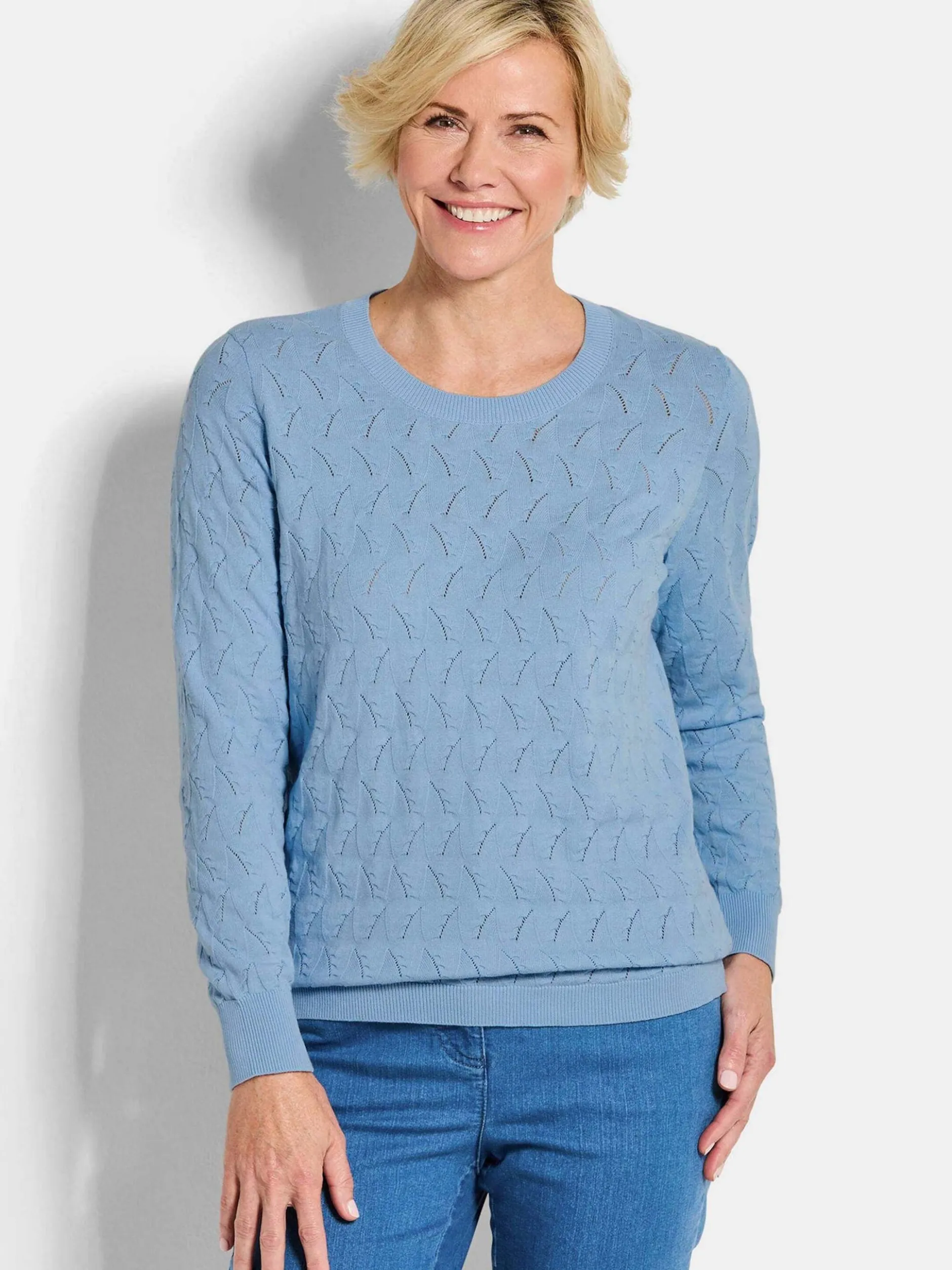 Goldner Damen Pullover in hellblau - Ärmel: langarm