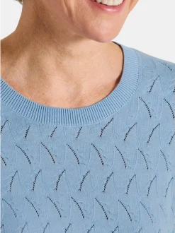 Goldner Damen Pullover in hellblau - Ärmel: langarm