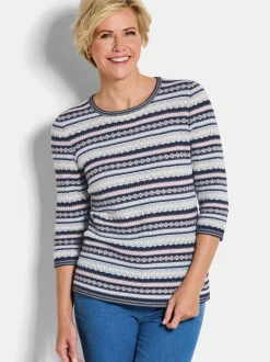 Goldner Damen Pullover in marine - Ausschnitt: Rundhals